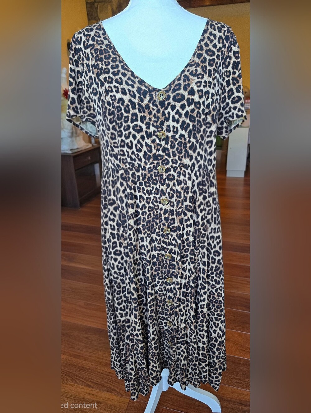 Torrid Leopard Print Button-Front Women’s Dress - Beige/Black